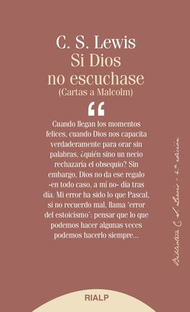 Si Dios no escuchase. Cartas a Malcom - Ediciones Rialp